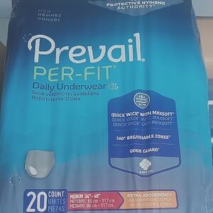 Prevail Per-Fit Daily Underwear Mens Medium 20 Count Or Case Pack Of 4.